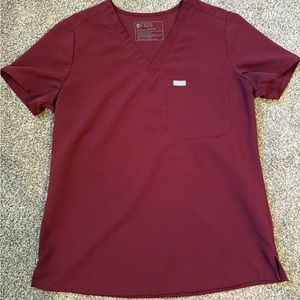 Figs Catarina Scrub Top in Burgundy